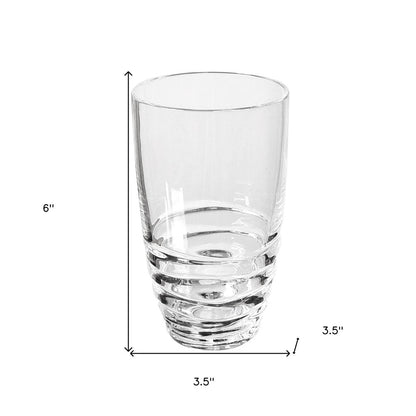 Set of Four Clear Swirl Acrylic Highball Glasses HomeRoots