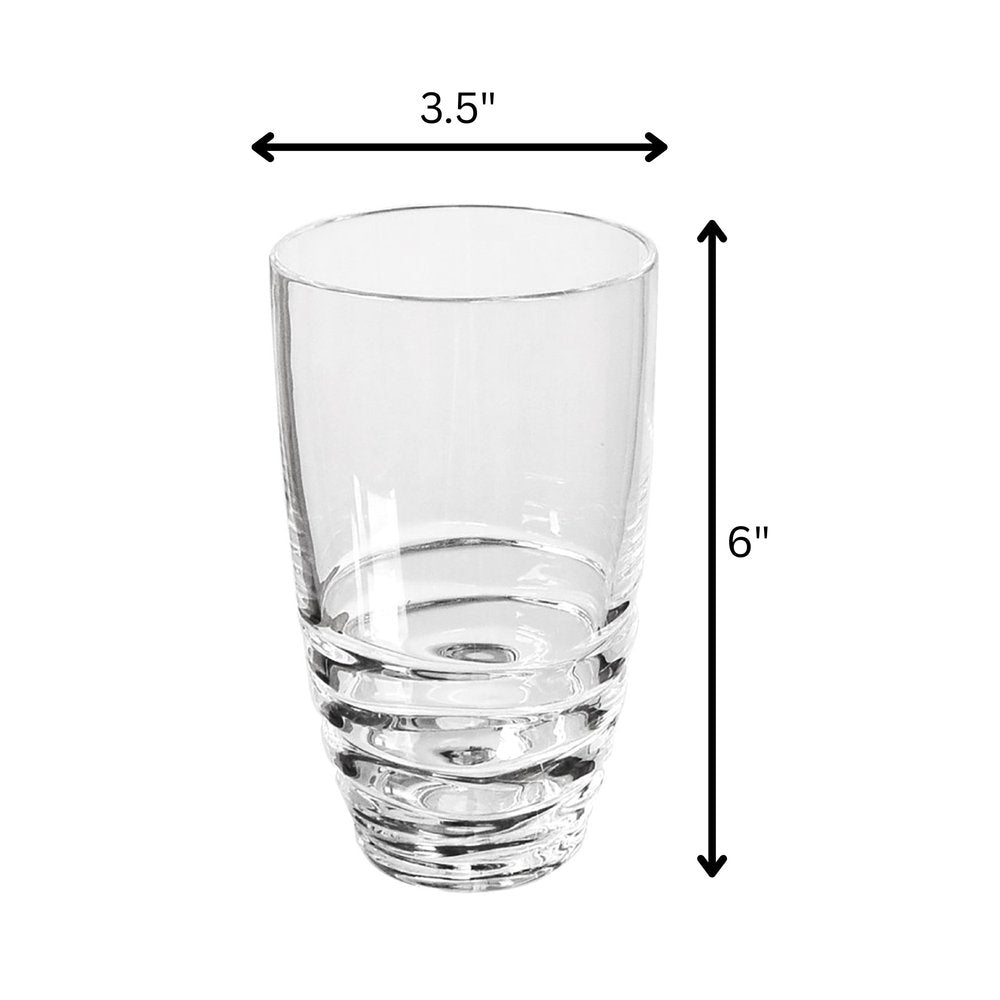 Set of Four Clear Swirl Acrylic Highball Glasses HomeRoots