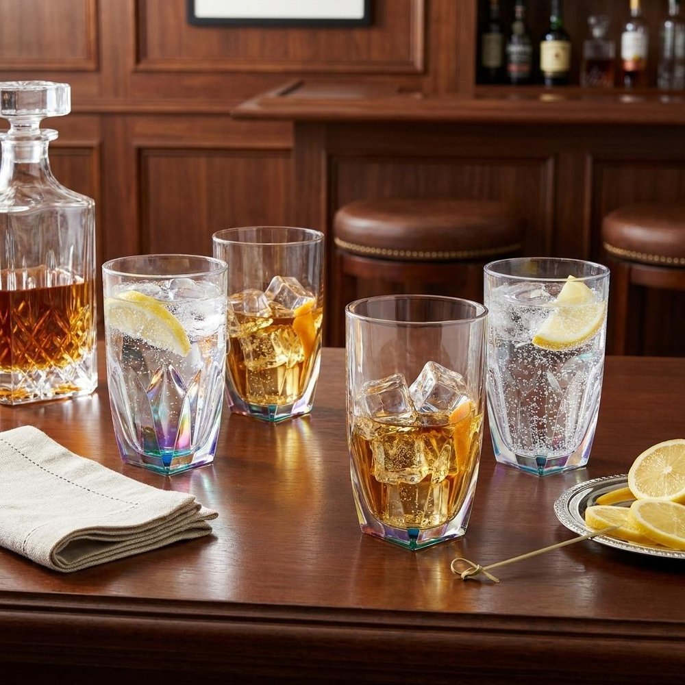 Set of Four Rainbow Acrylic Stemless Highball Glass — view 8
