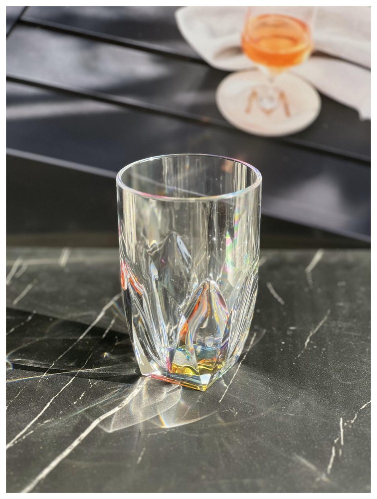 Set of Four Rainbow Acrylic Stemless Highball Glass HomeRoots