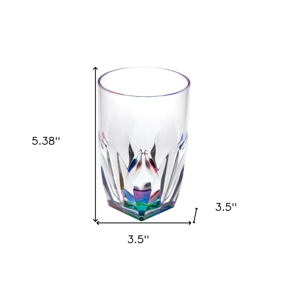 Set of Four Rainbow Acrylic Stemless Highball Glass HomeRoots