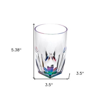 Set of Four Rainbow Acrylic Stemless Highball Glass HomeRoots