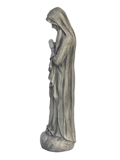 32" Gray Polyresin Virgin Mary Outdoor Statue HomeRoots