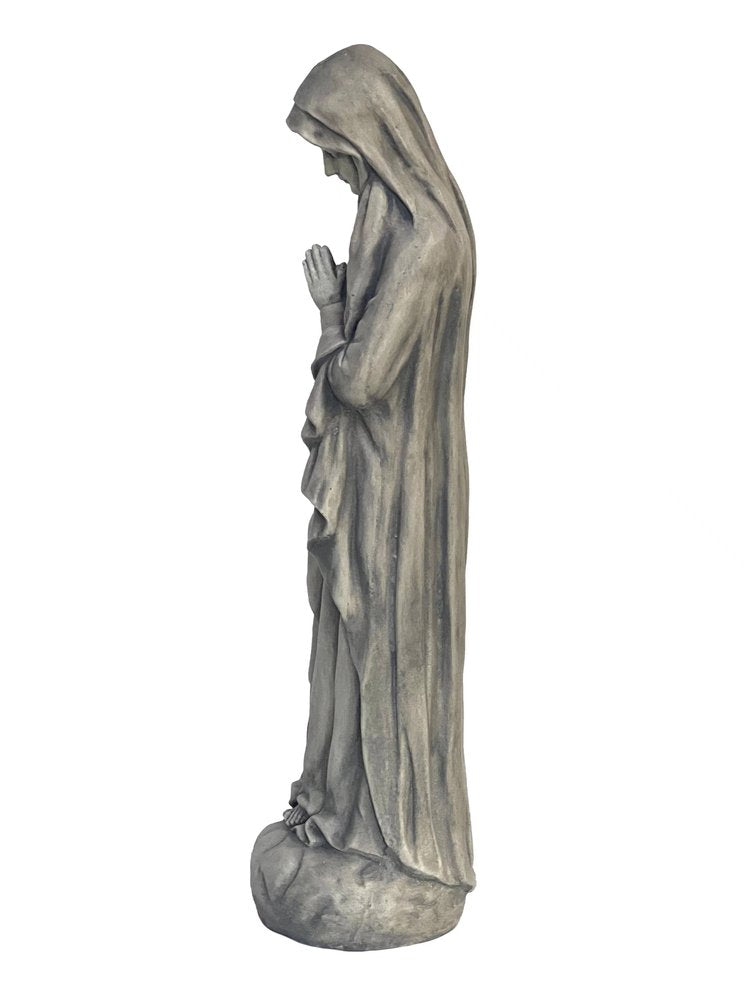 32" Gray Polyresin Virgin Mary Outdoor Statue HomeRoots