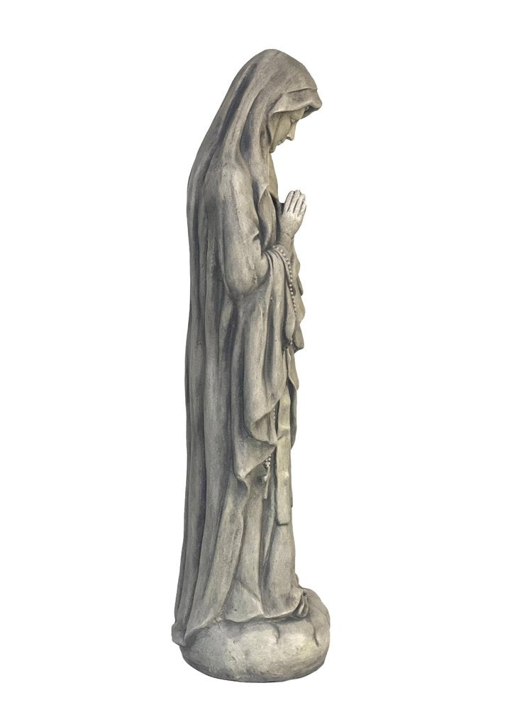 32" Gray Polyresin Virgin Mary Outdoor Statue HomeRoots