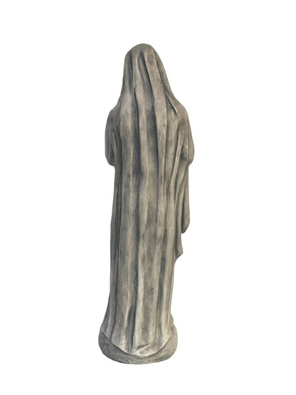 32" Gray Polyresin Virgin Mary Outdoor Statue HomeRoots