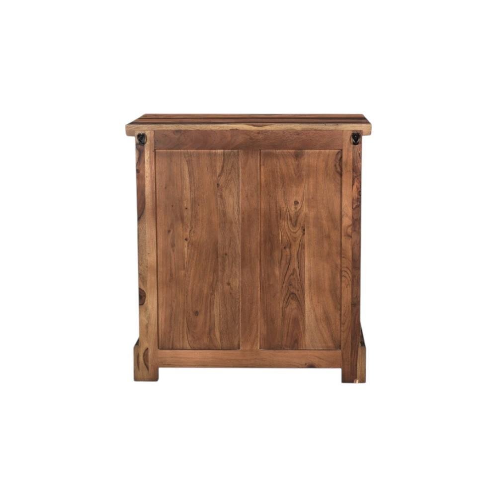 27" Dark Brown Solid Wood Three Drawer Nightstand HomeRoots