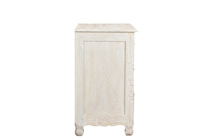 30" White Solid Wood Distressed Three Drawer Nightstand HomeRoots