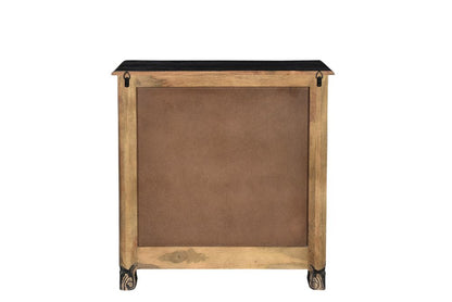 30" Black Solid Wood Distressed Three Drawer Nightstand HomeRoots