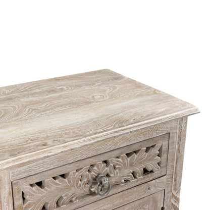30" White Solid Wood Distressed One Drawer Nightstand HomeRoots