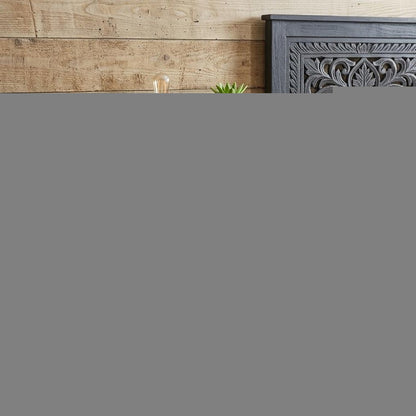 30" Black Solid Wood Distressed One Drawer Nightstand HomeRoots