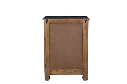 30" Black Solid Wood Distressed One Drawer Nightstand HomeRoots