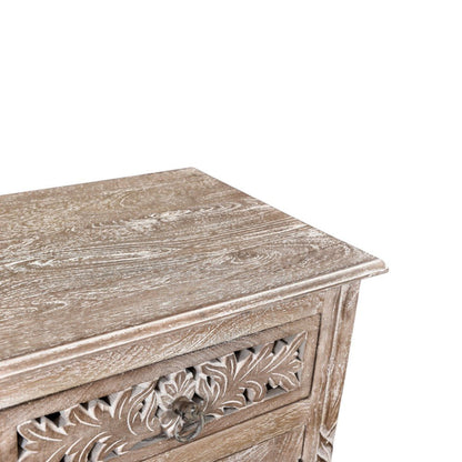 30" Gray Solid Wood Distressed One Drawer Nightstand HomeRoots