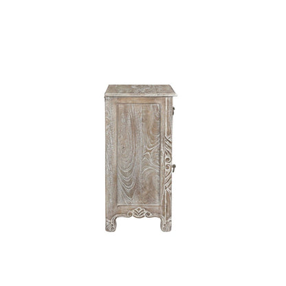 30" Gray Solid Wood Distressed One Drawer Nightstand HomeRoots