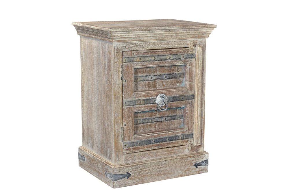 36" White Solid Wood Distressed Nightstand HomeRoots
