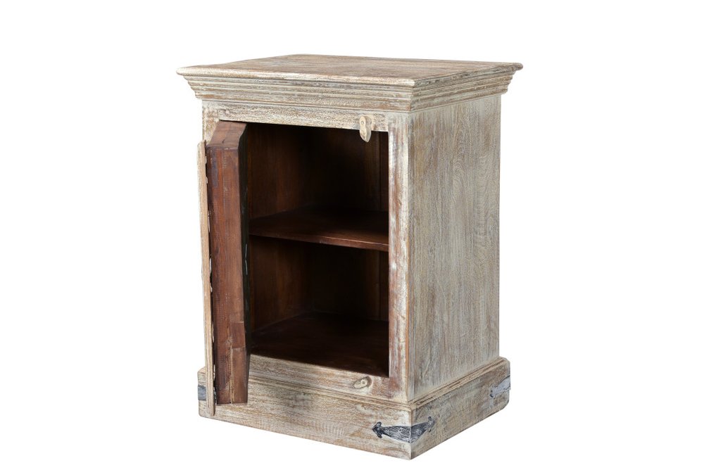 36" White Solid Wood Distressed Nightstand HomeRoots