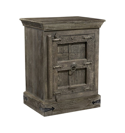 36" Brown Solid Wood Distressed Nightstand HomeRoots