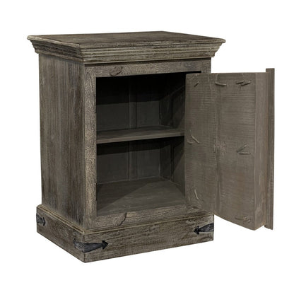 36" Brown Solid Wood Distressed Nightstand HomeRoots
