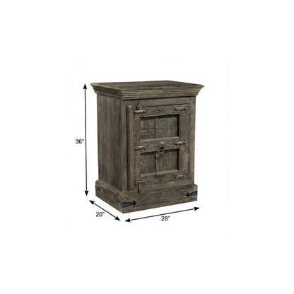 36" Brown Solid Wood Distressed Nightstand HomeRoots