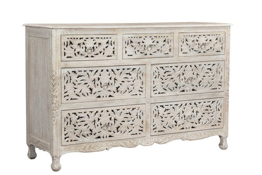 35" Gray Solid Wood Six Drawer Chest HomeRoots