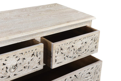 57" White Solid Wood Seven Drawer Dresser HomeRoots