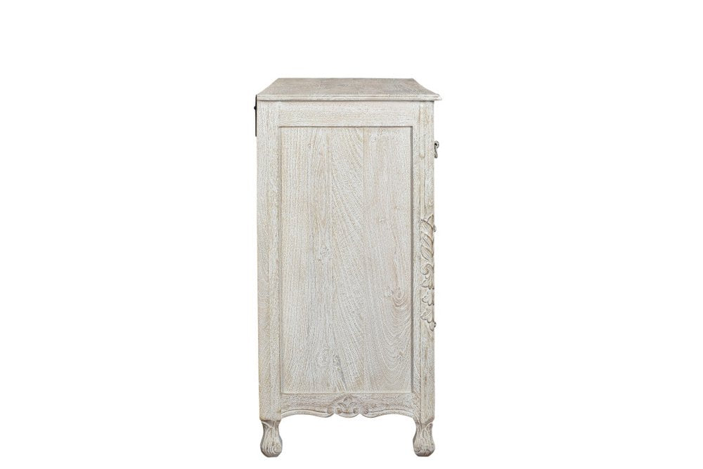 57" White Solid Wood Seven Drawer Dresser HomeRoots