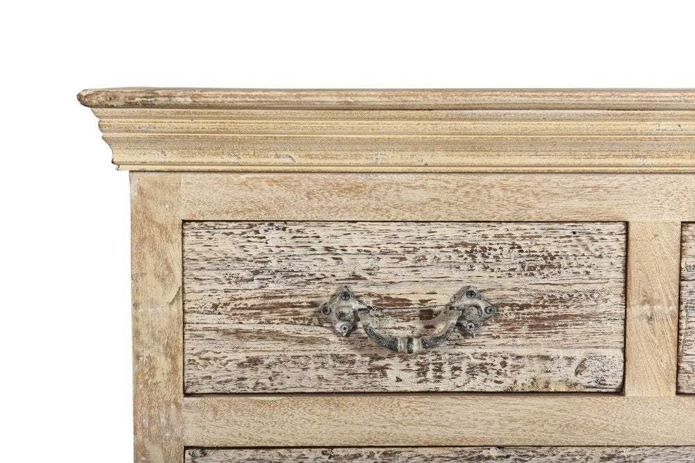 64" White Solid Wood Seven Drawer Double Dresser HomeRoots