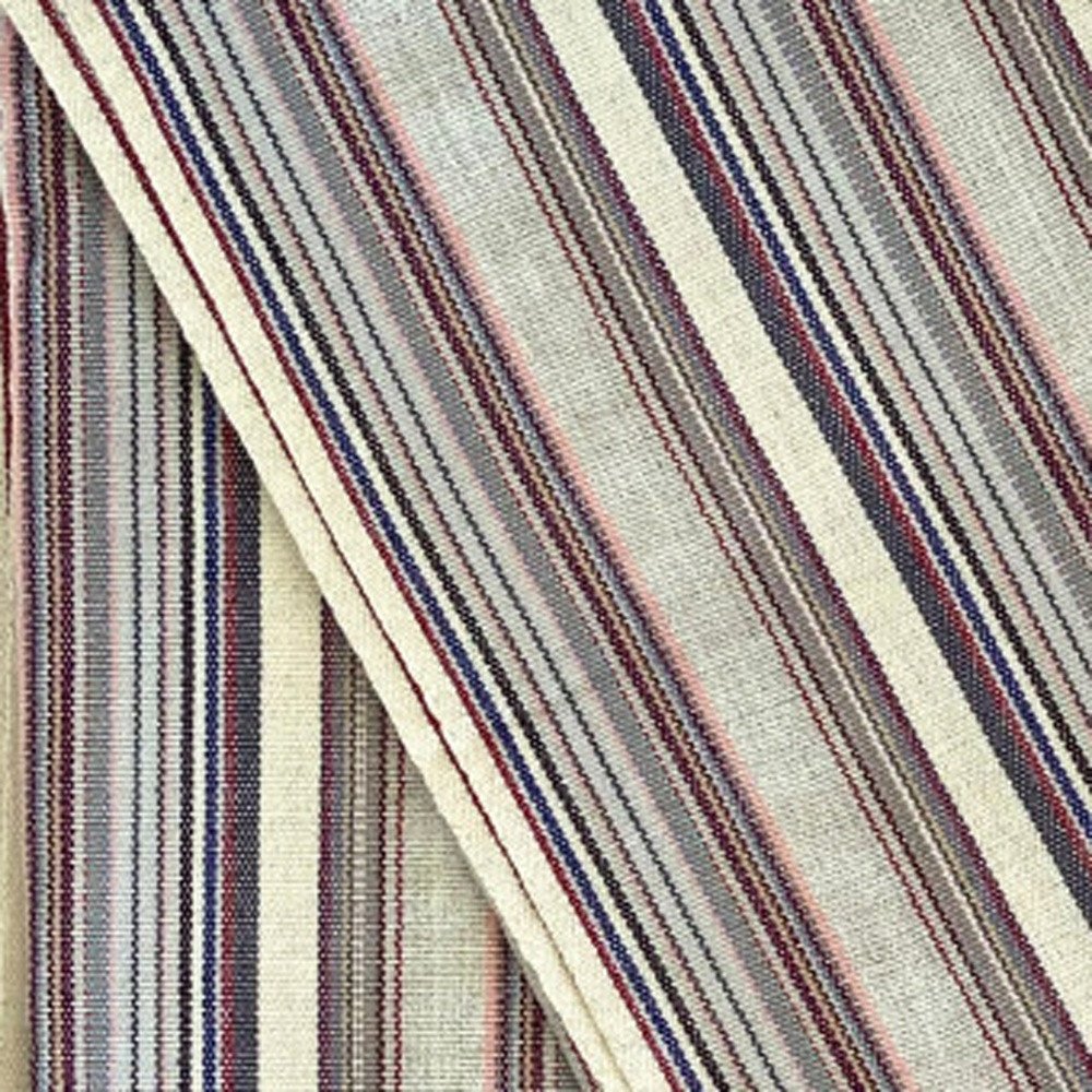 39" X 71" Gray Cotton Plain Weave Striped Turkish Towel Throw Blanket with Tassels HomeRoots