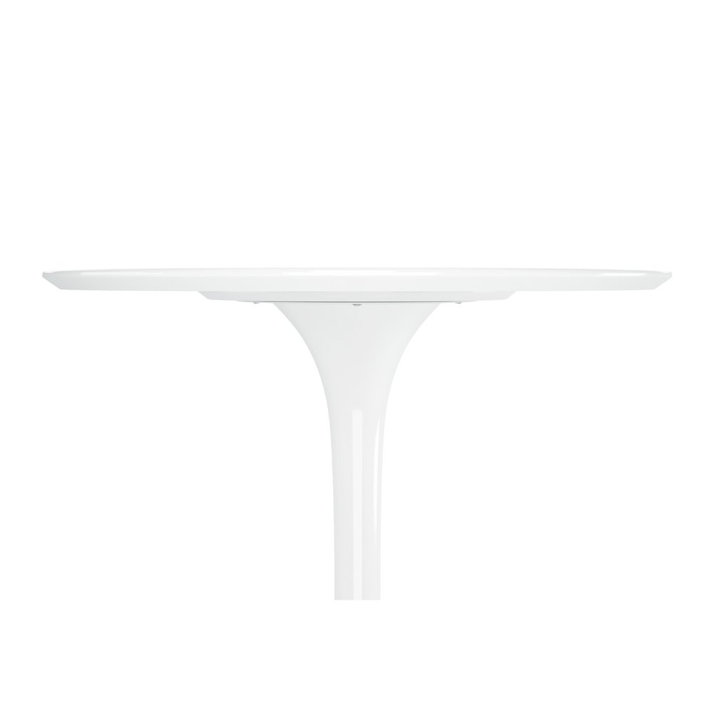 32" White Rounded Fiberglass and Metal Bar Table HomeRoots