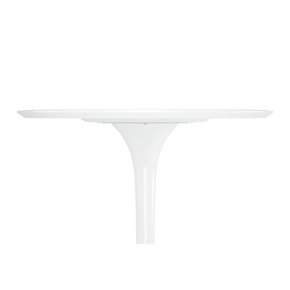 32" White Rounded Fiberglass and Metal Bar Table HomeRoots