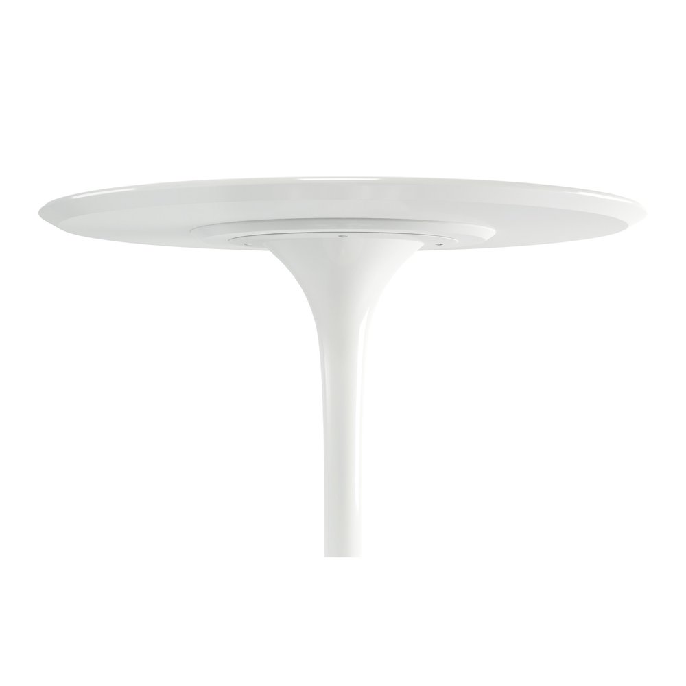 32" White Rounded Fiberglass and Metal Bar Table HomeRoots