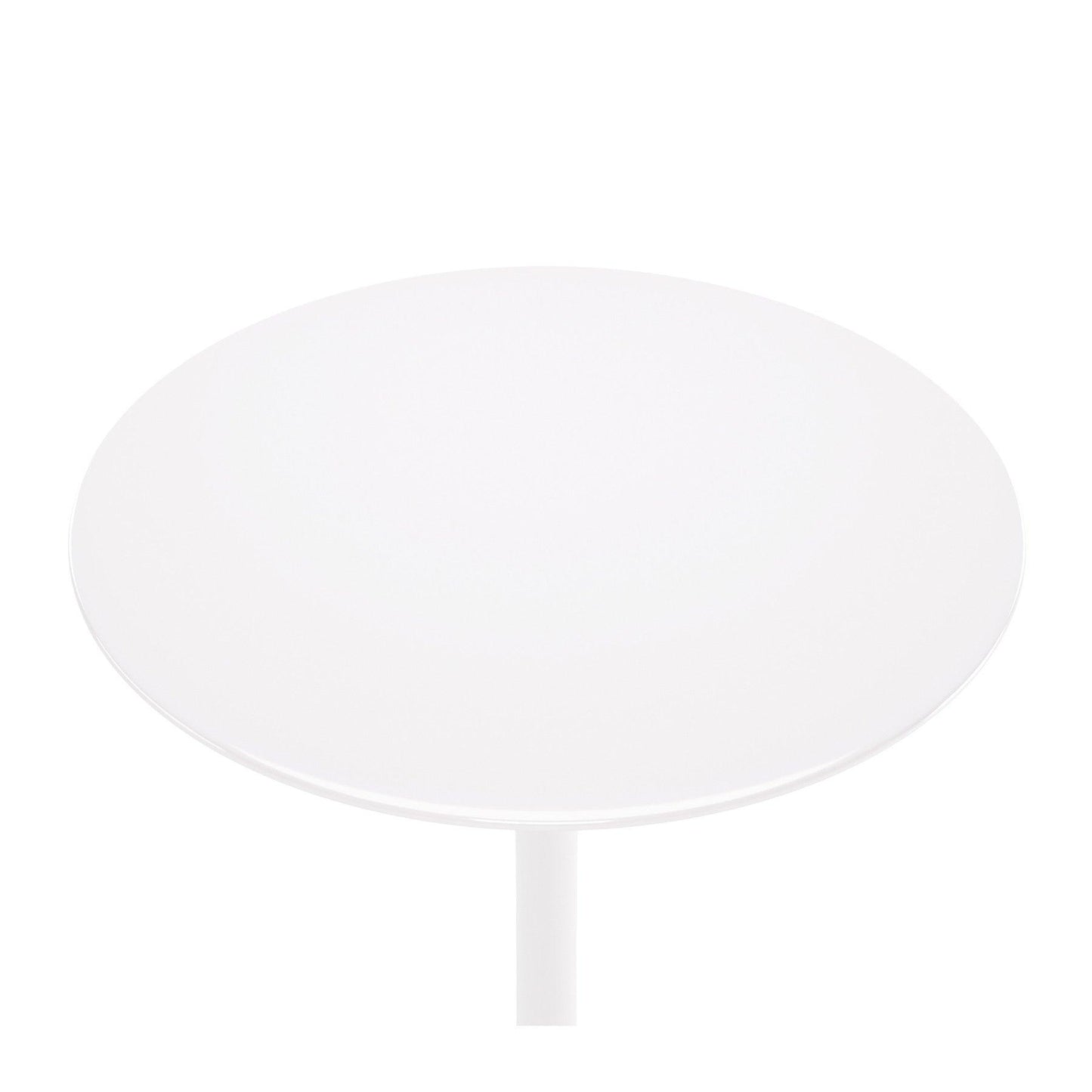 32" White Rounded Fiberglass and Metal Bar Table - FurniFindUSA