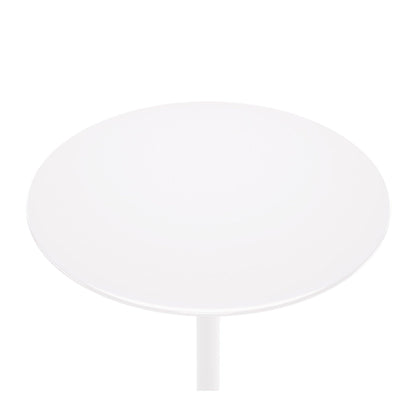 32" White Rounded Fiberglass and Metal Bar Table - FurniFindUSA