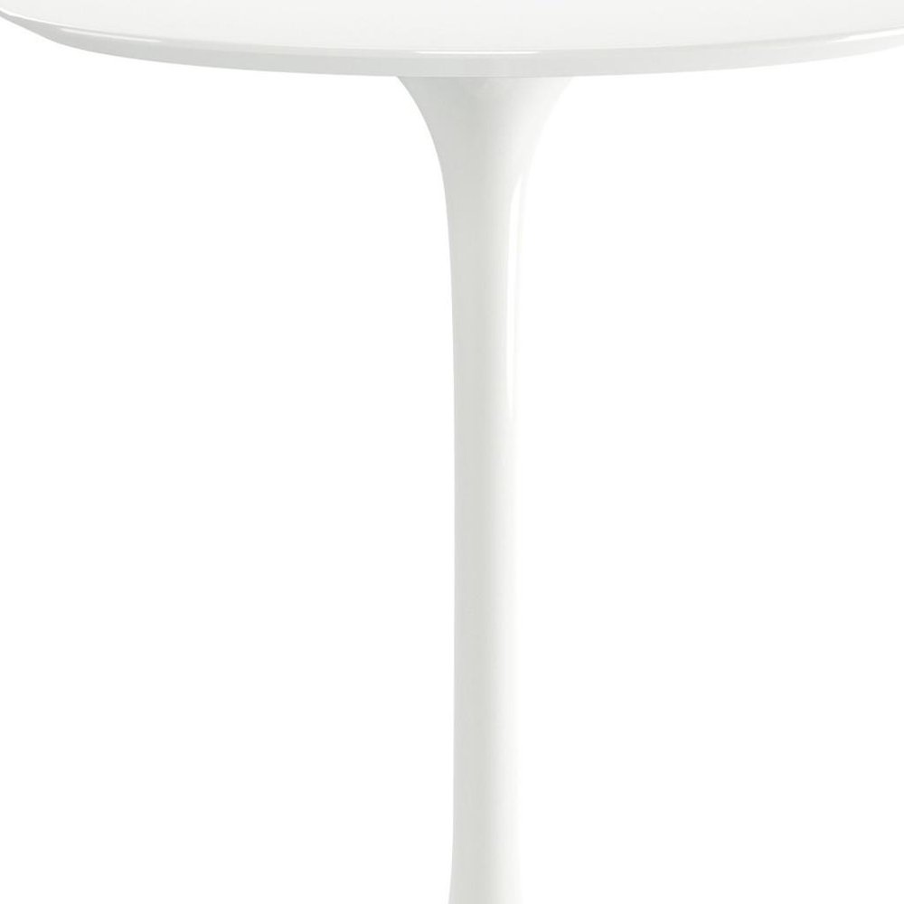 32" White Rounded Fiberglass and Metal Bar Table HomeRoots