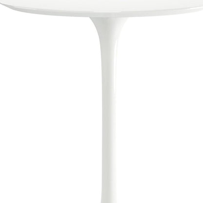 32" White Rounded Fiberglass and Metal Bar Table HomeRoots