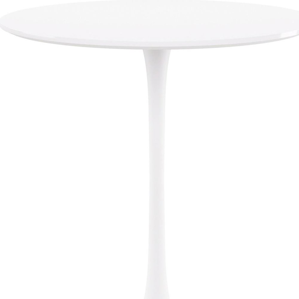36" White Rounded Manufactured Wood and Metal Bar Table HomeRoots