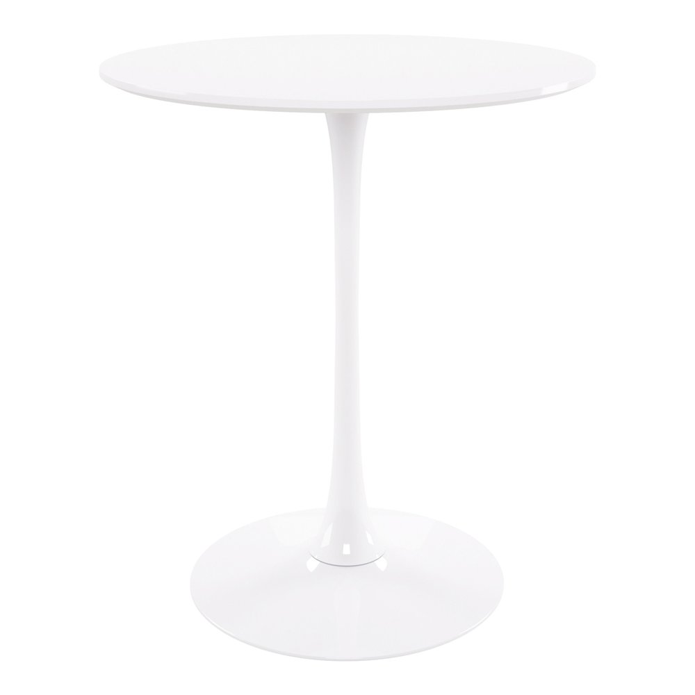 36" White Rounded Manufactured Wood and Metal Bar Table HomeRoots