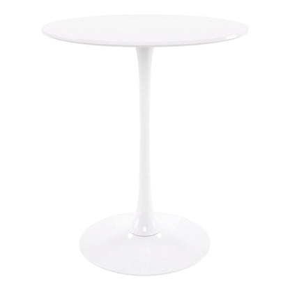 36" White Rounded Manufactured Wood and Metal Bar Table HomeRoots