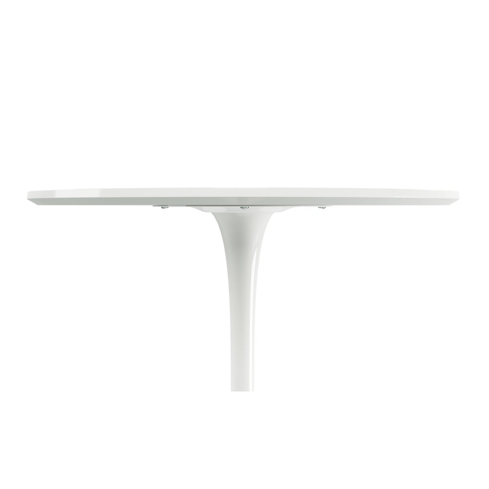 36" White Rounded Manufactured Wood and Metal Bar Table HomeRoots