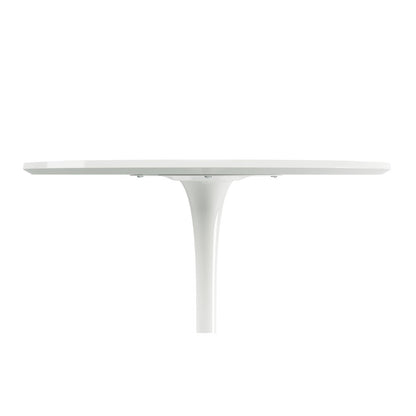 36" White Rounded Manufactured Wood and Metal Bar Table HomeRoots