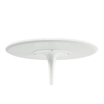 36" White Rounded Manufactured Wood and Metal Bar Table HomeRoots