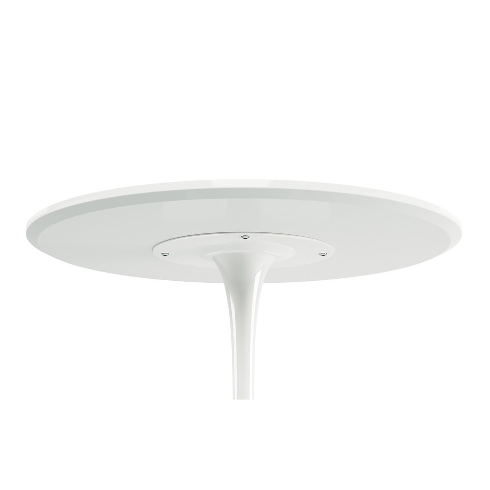 36" White Rounded Manufactured Wood and Metal Bar Table HomeRoots