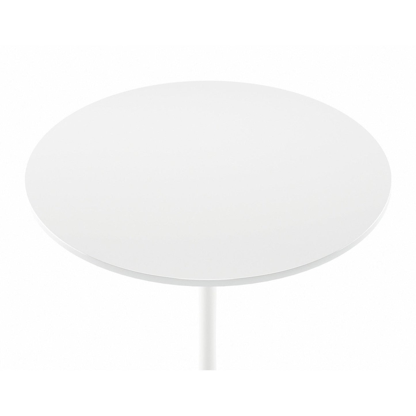 36" White Rounded Manufactured Wood and Metal Bar Table - FurniFindUSA