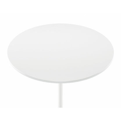 36" White Rounded Manufactured Wood and Metal Bar Table HomeRoots