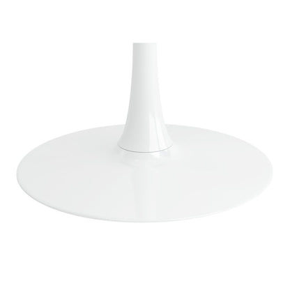 36" White Rounded Manufactured Wood and Metal Bar Table HomeRoots