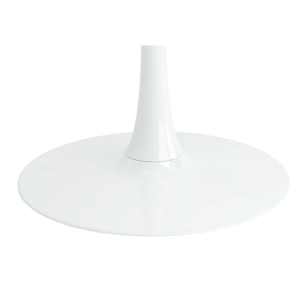 36" White Rounded Manufactured Wood and Metal Bar Table HomeRoots