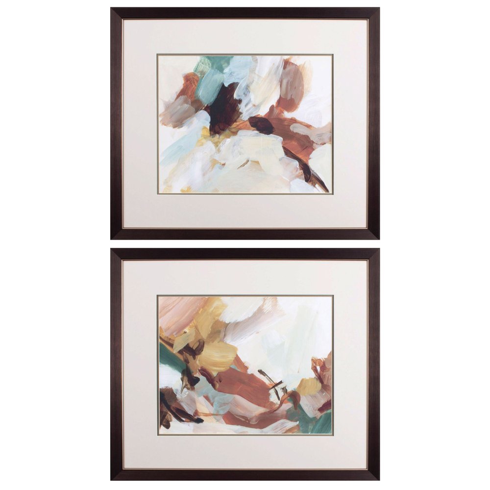 Set Of Two Earth Abstract Brown Framed Wall Art HomeRoots