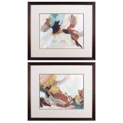 Set Of Two Earth Abstract Brown Framed Wall Art HomeRoots