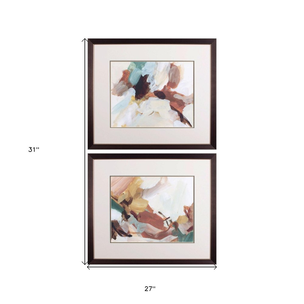 Set Of Two Earth Abstract Brown Framed Wall Art HomeRoots