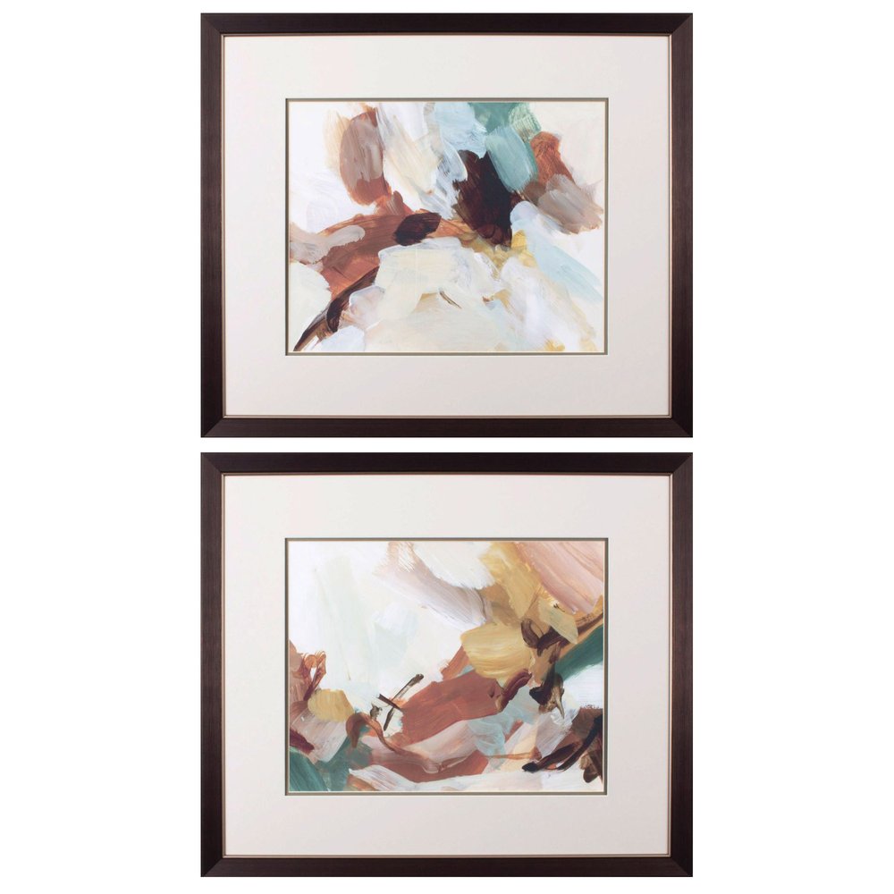 Set Of Two Earth Abstract Brown Framed Wall Art HomeRoots